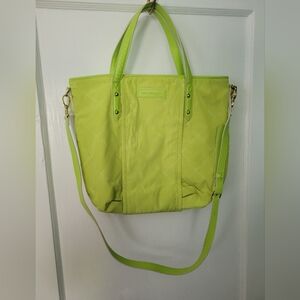 Vera Bradley preppy poly satchel shoulder crossbody citrine green zip closure